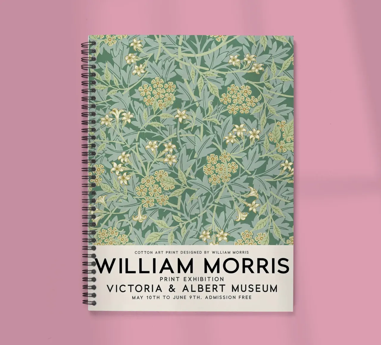 William Morris Jasmine Pattern Botanical spiral notebook by Jam Poster