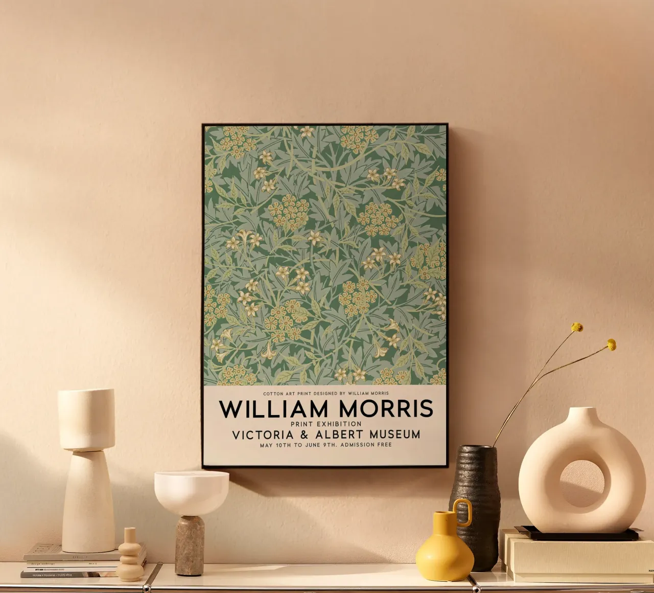 William Morris Jasmine Pattern Botánico aluminio dibond de Jam Poster