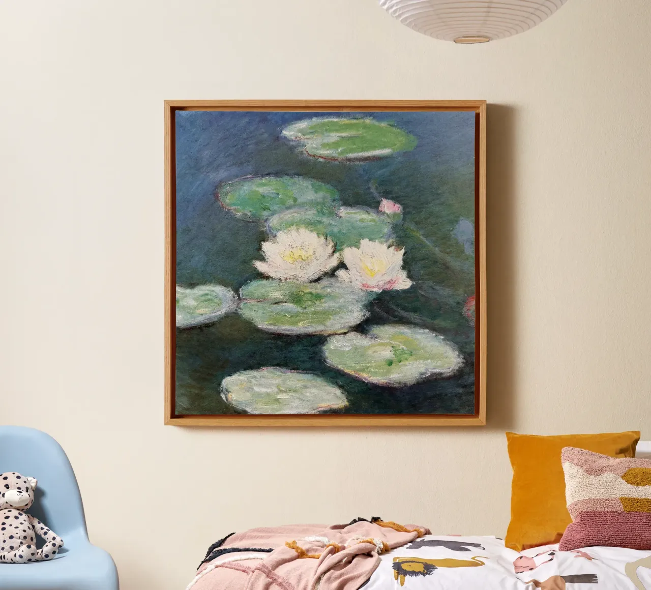 lotusbloemen in de vijver canvas met Baklijst van SMG Store