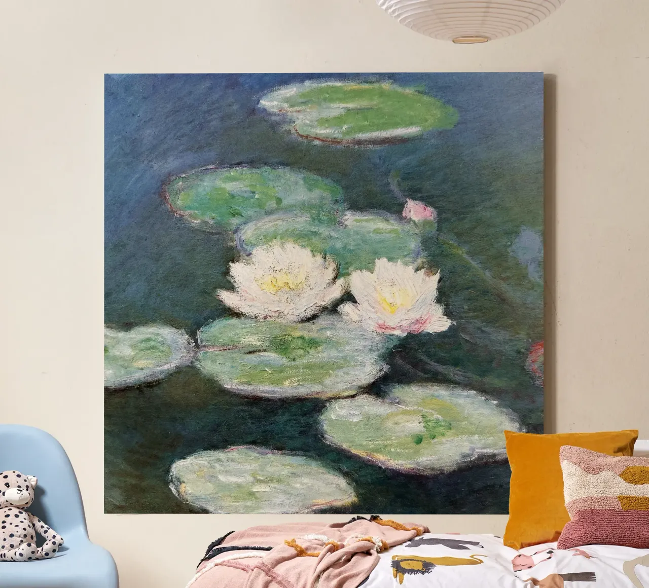 lotusbloemen in de vijver canvas met Baklijst van SMG Store