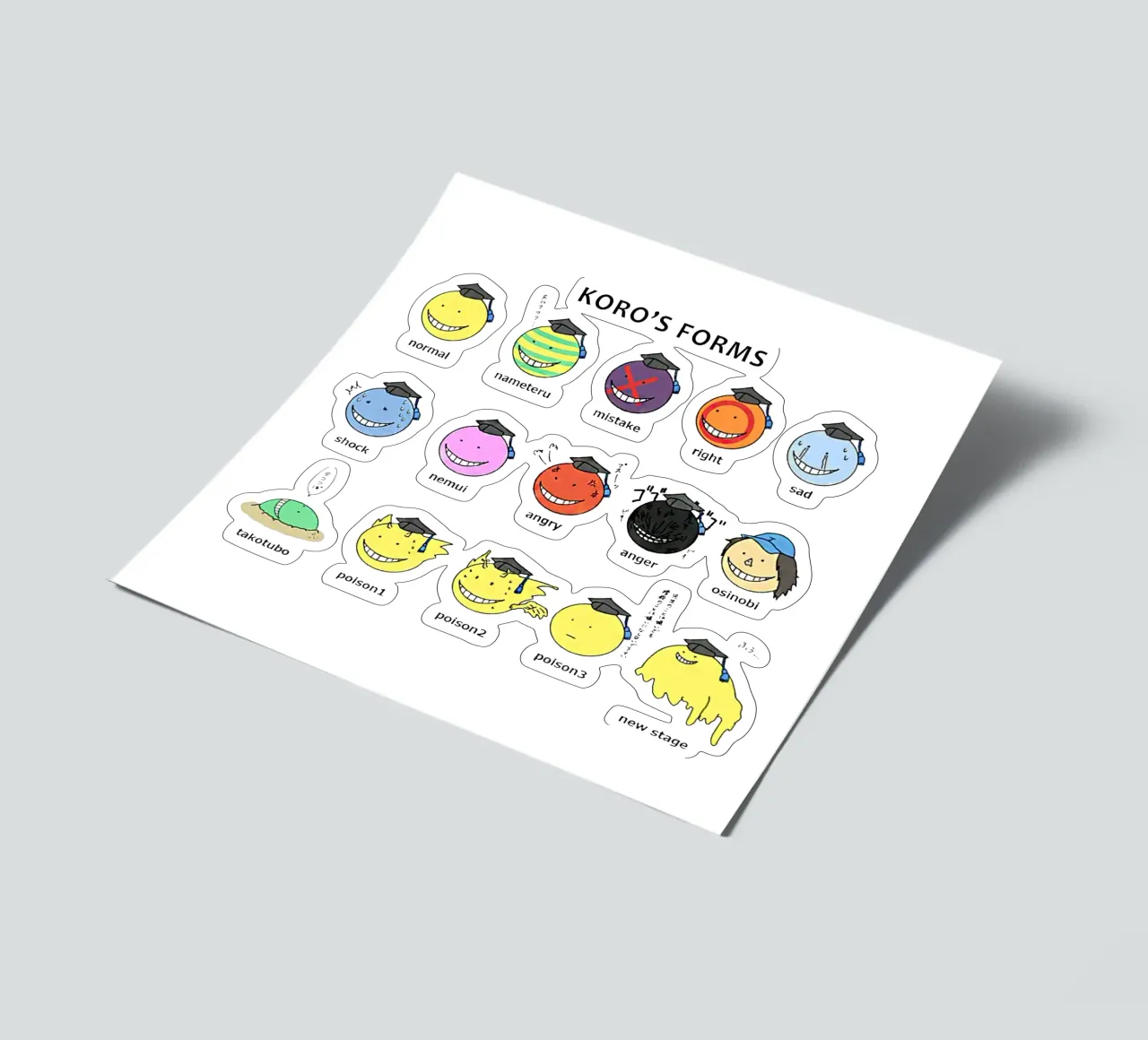 koro bildet Stimmung mater Stickerbogen von Green