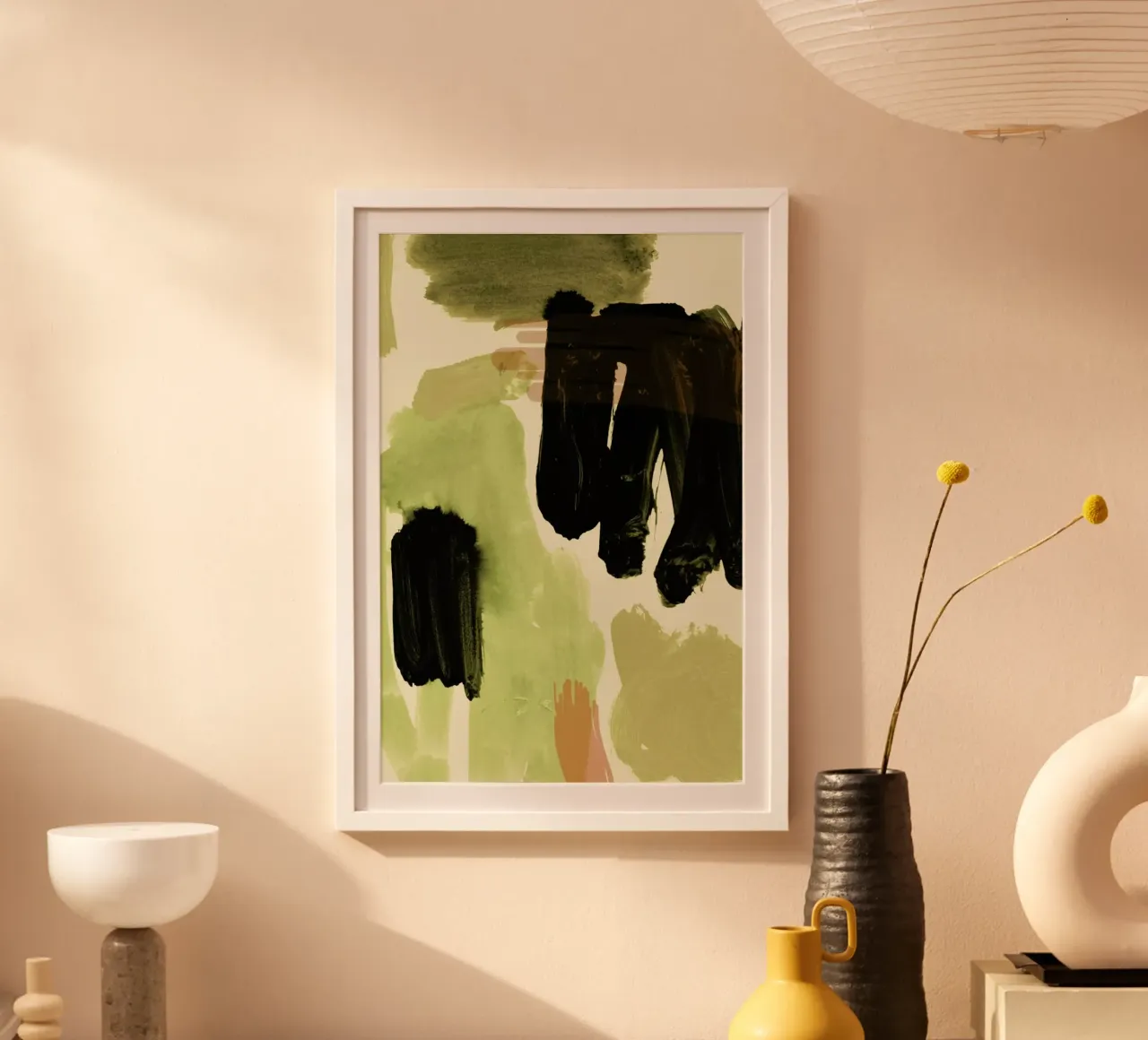 Minimalist Painting 08 poster con telaio in legno da IRIS LEHNHARDT FINE ART