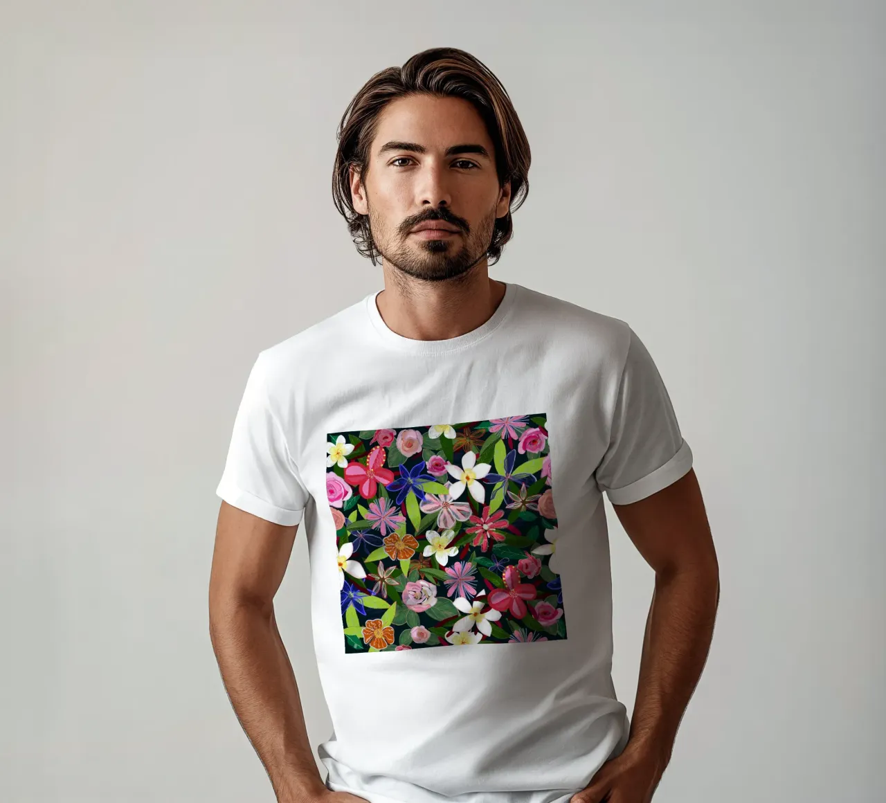 Fiori botanici colorati t-shirt da gulsengunel
