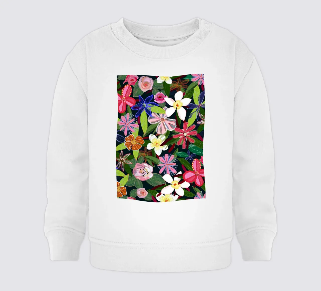Botanische bloemen kleurrijk patroon baby sweatshirt van gulsengunel