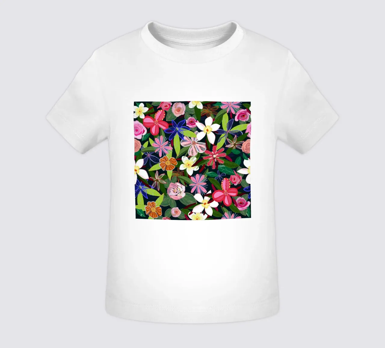 Fiori botanici colorati maglietta neonato da gulsengunel
