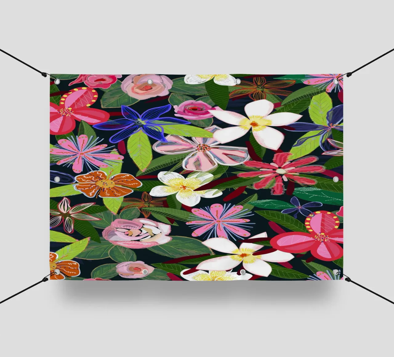 Fiori botanici colorati telo in pvc da gulsengunel