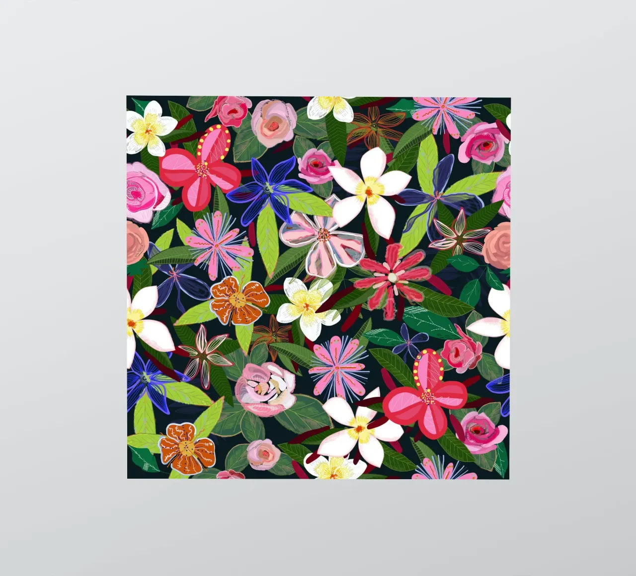 Fiori botanici colorati adesivo da gulsengunel