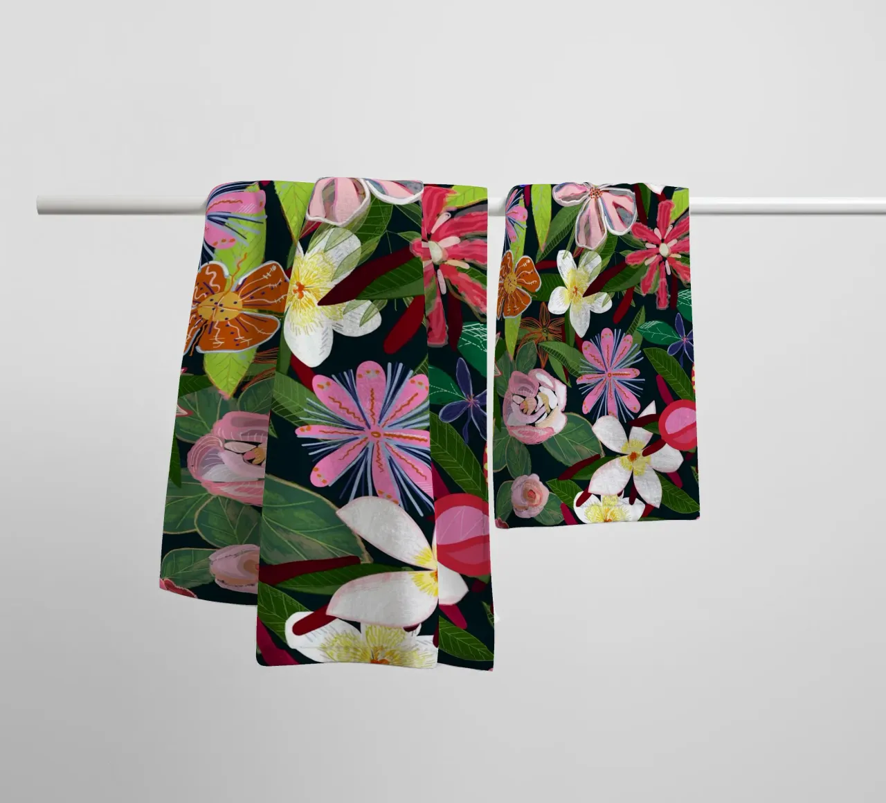 Fiori botanici colorati asciugamano da bagno da gulsengunel