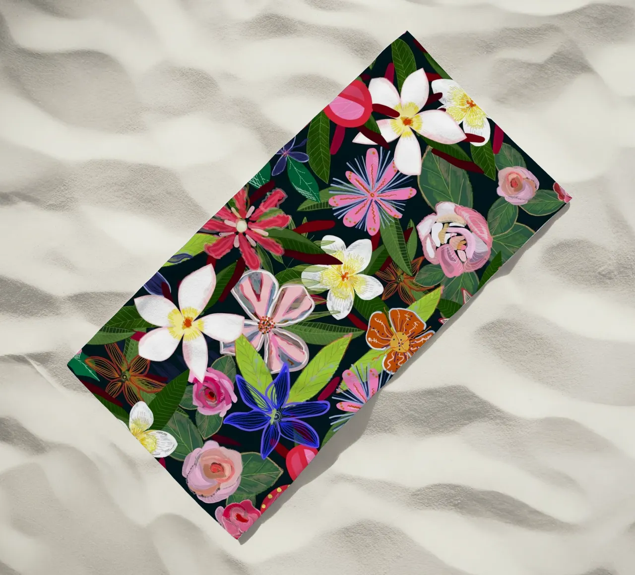 Fiori botanici colorati telo mare da gulsengunel