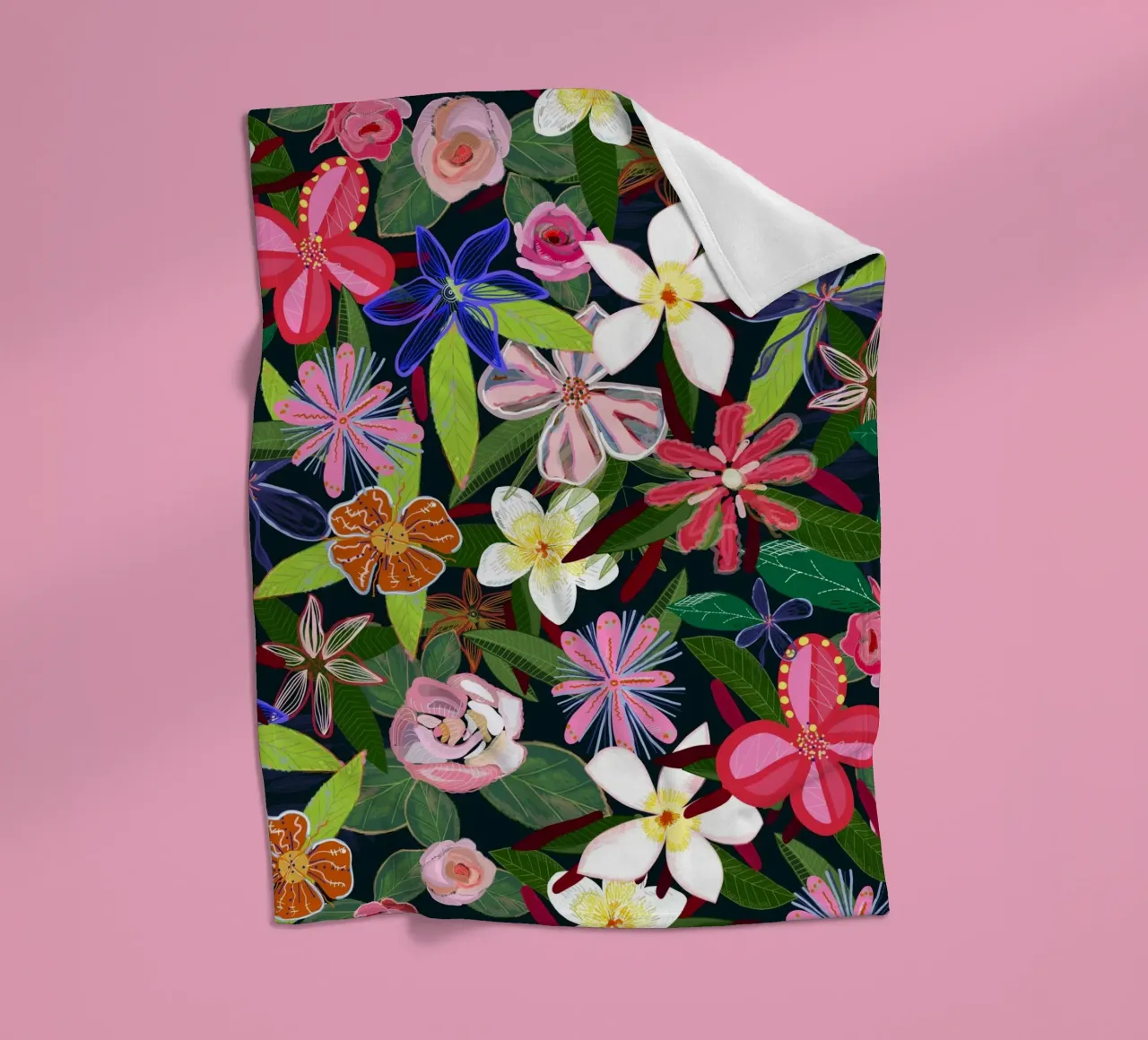 Fiori botanici colorati coperta in pile da gulsengunel