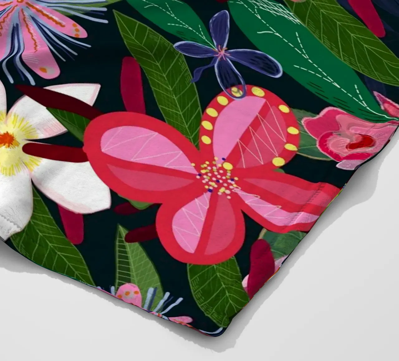 Fiori botanici colorati coperta in pile da gulsengunel
