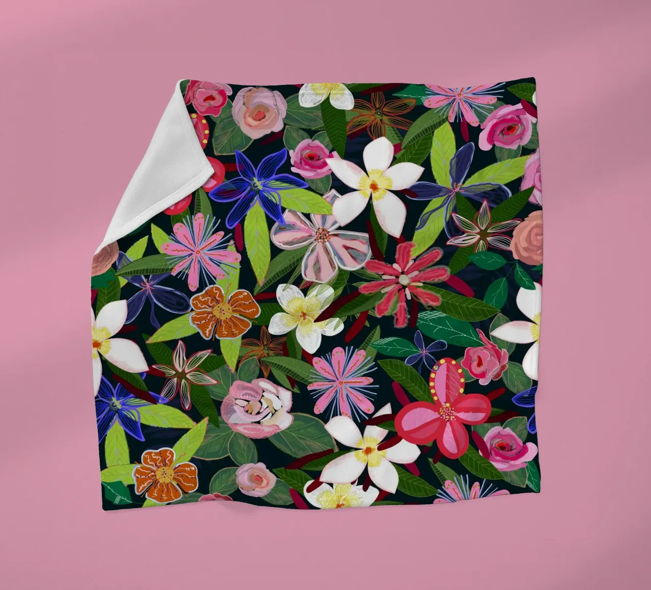 Fiori botanici colorati coperta in pile da gulsengunel