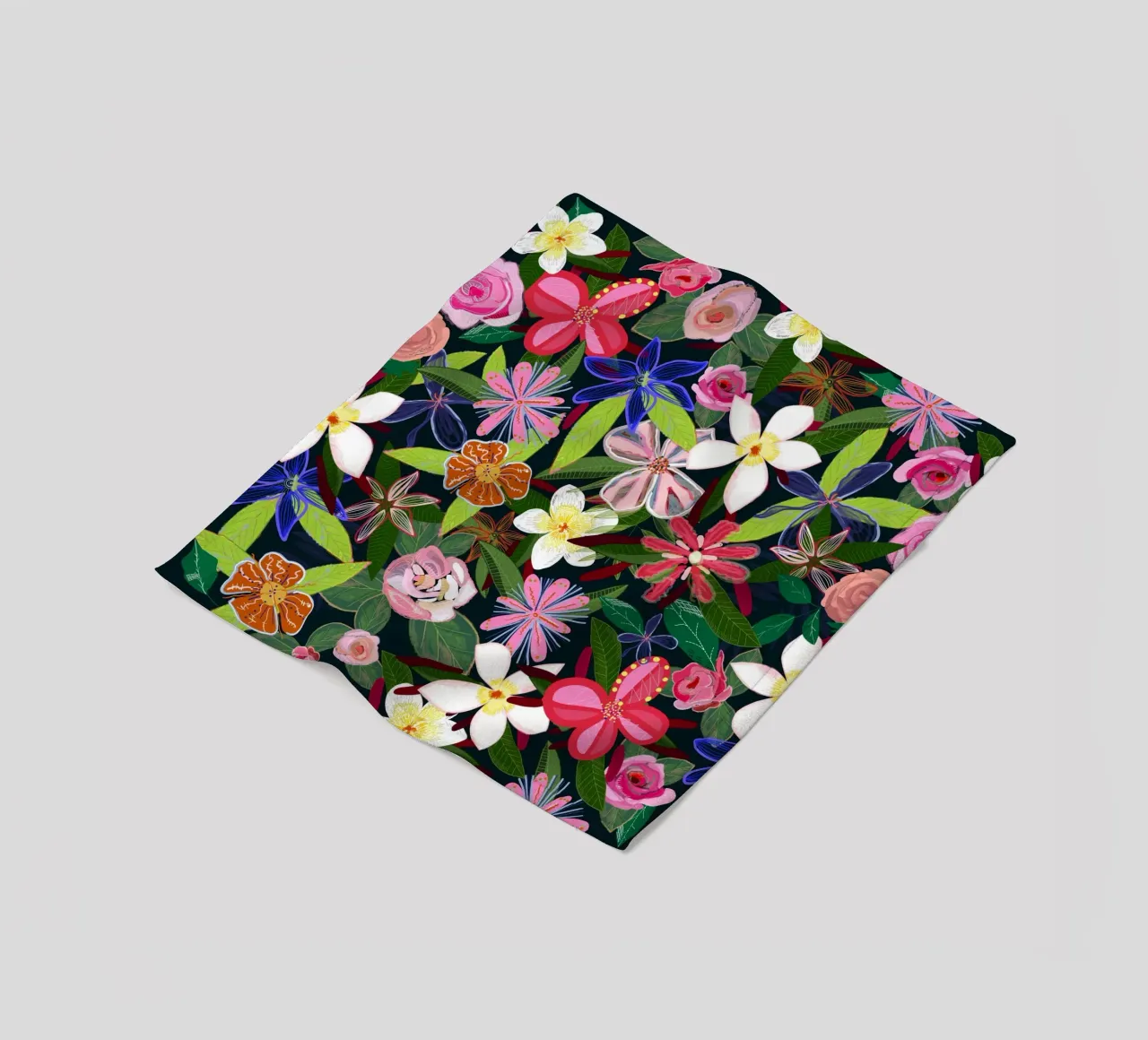 Fiori botanici colorati coperta in pile da gulsengunel