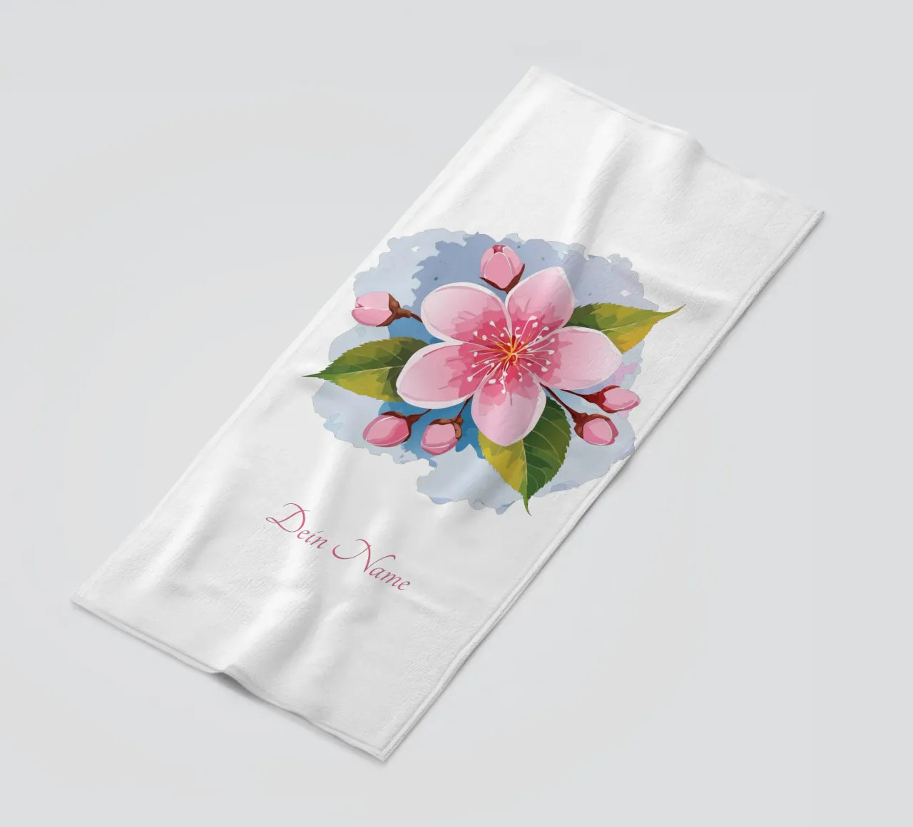 Fiori di ciliegio con nome - fiore di nascita di marzo per gli esteti telo mare da Geburtsblume