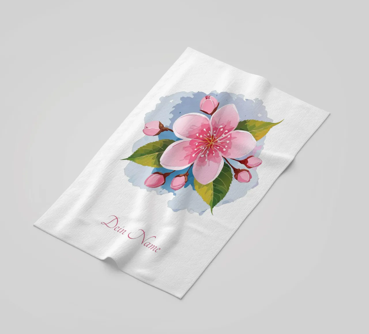 Fiori di ciliegio con nome - fiore di nascita di marzo per gli esteti telo mare da Geburtsblume