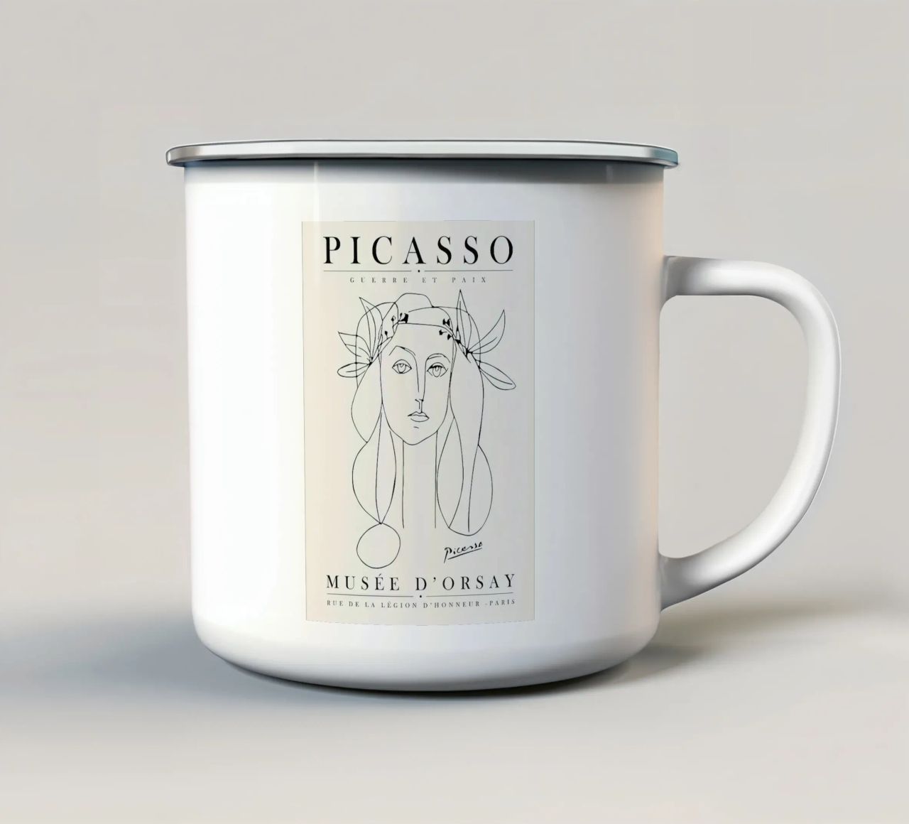 Poster di Picasso Guerra e Pace tazza in smalto da galang shop