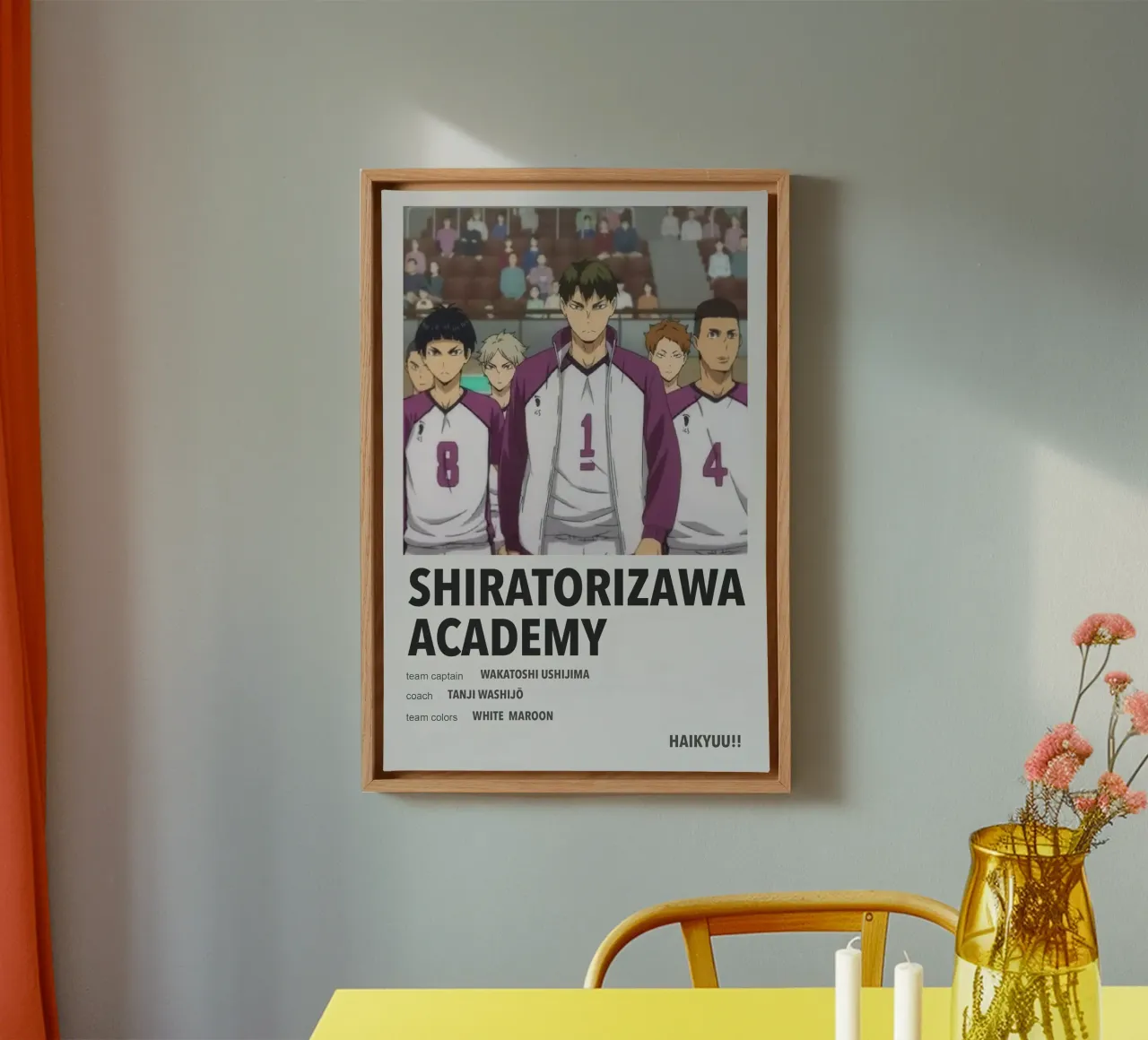 shiratorizawa academy canvas with Floater frame by Green