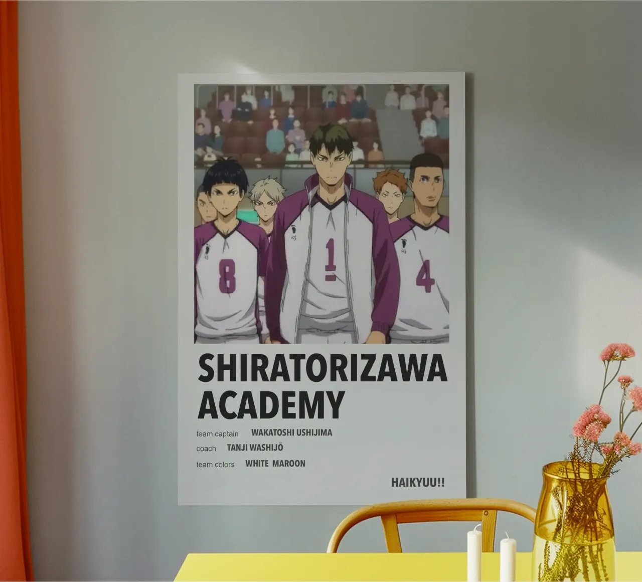 shiratorizawa academy canvas with Floater frame by Green