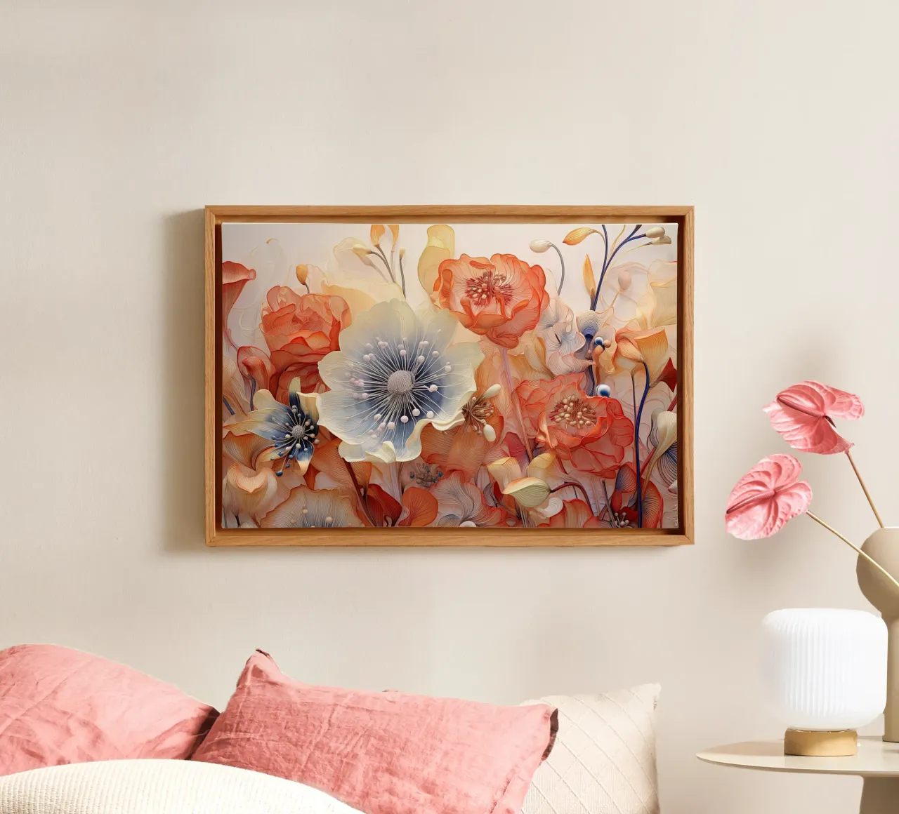 Muurkunst van Imagine canvas met Baklijst van Imagine