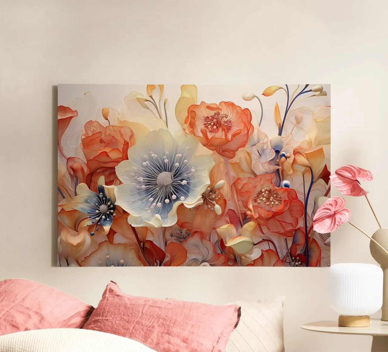 Muurkunst van Imagine canvas met Baklijst van Imagine