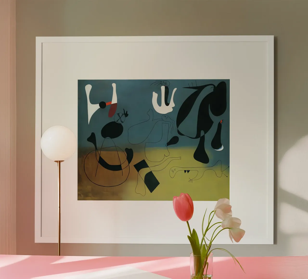 Pittura Miró poster con telaio in legno da Narciso