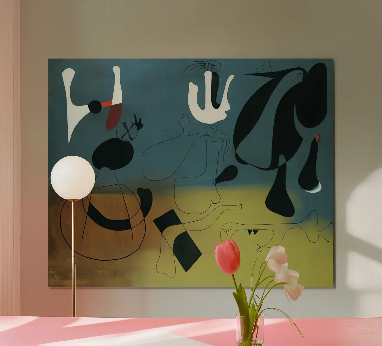 Pittura Miró poster con telaio in legno da Narciso