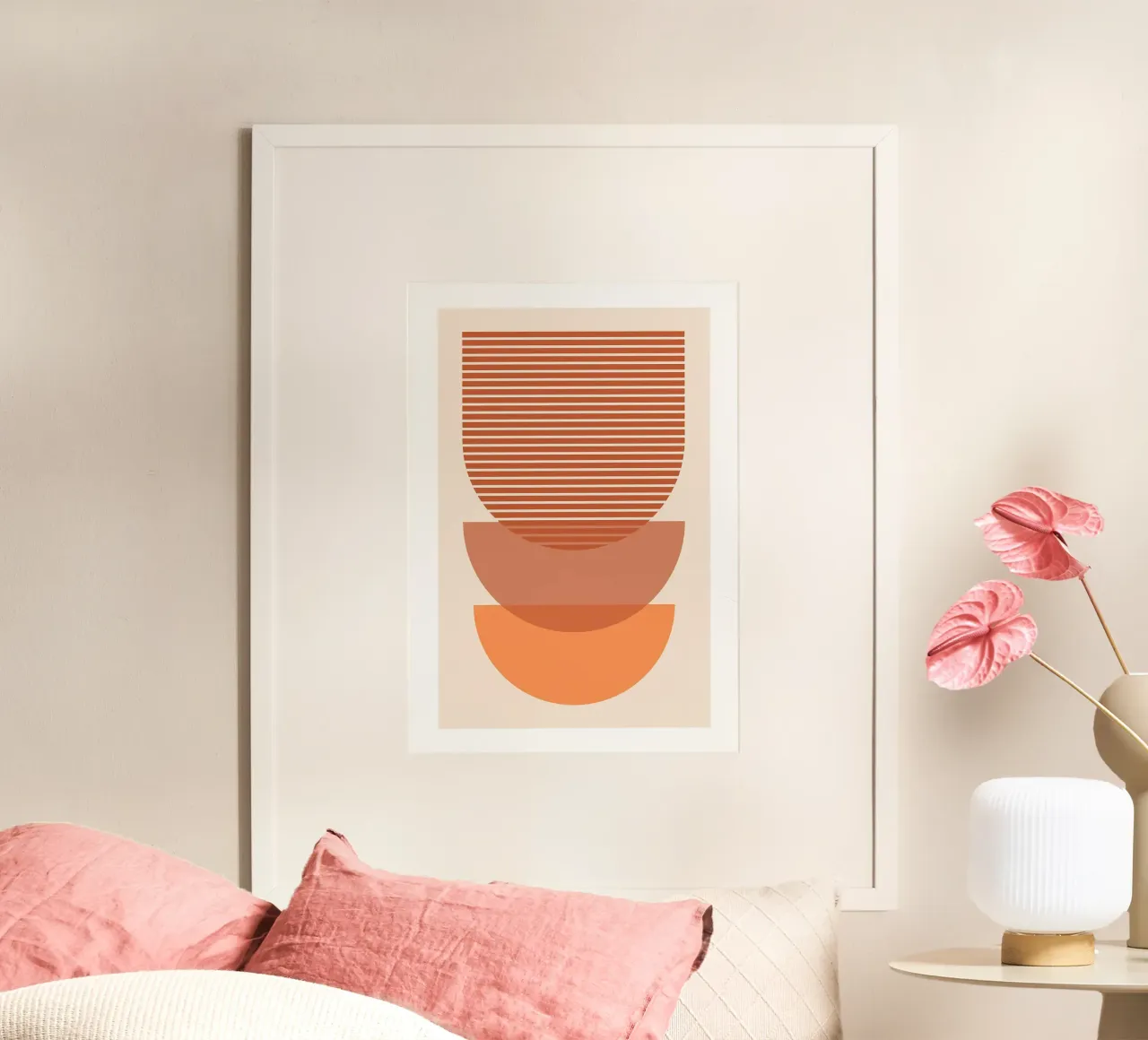 semicerchi geometrici poster con telaio in alluminio da Ron Bale
