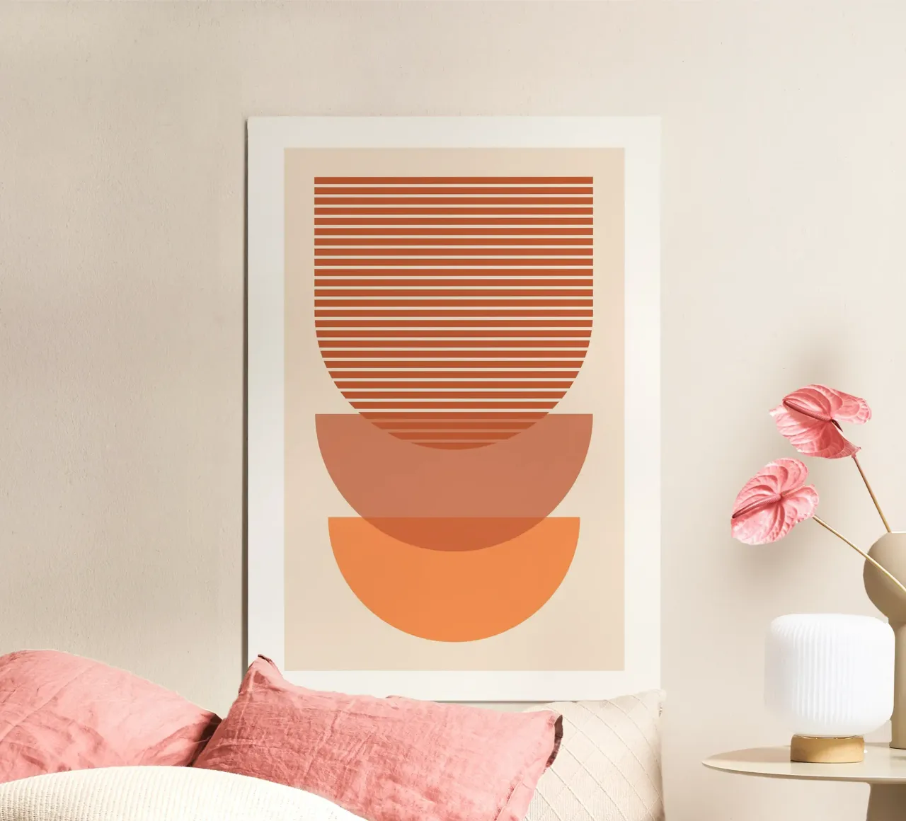 semicerchi geometrici poster con telaio in alluminio da Ron Bale