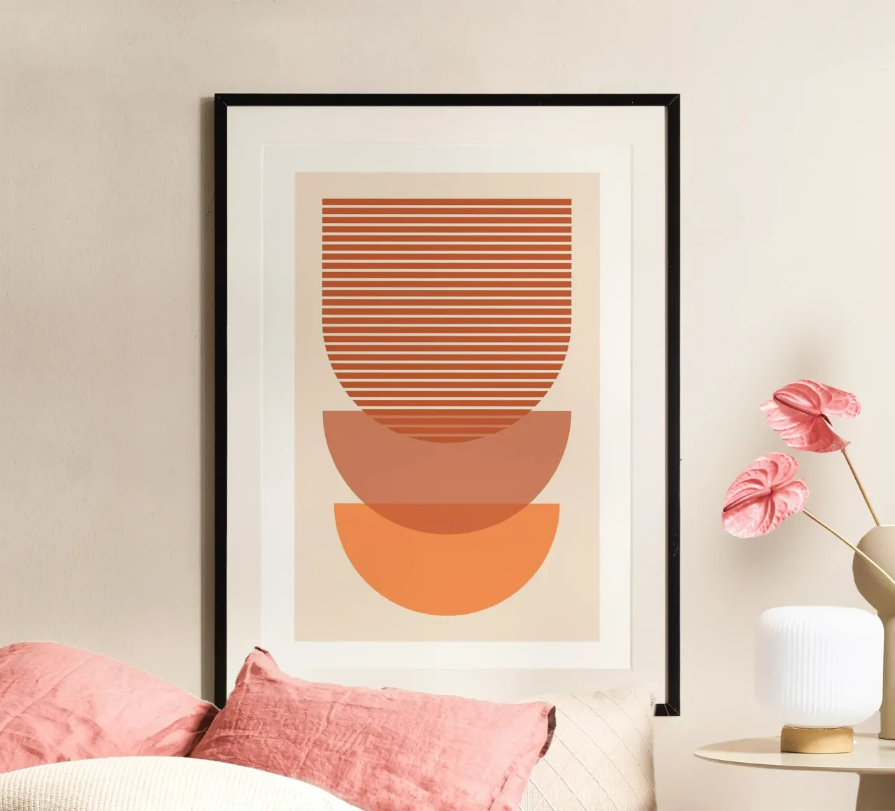 semicerchi geometrici poster con telaio in alluminio da Ron Bale