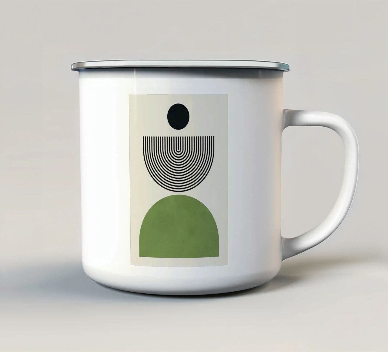 semicerchio tazza in smalto da Ron Bale