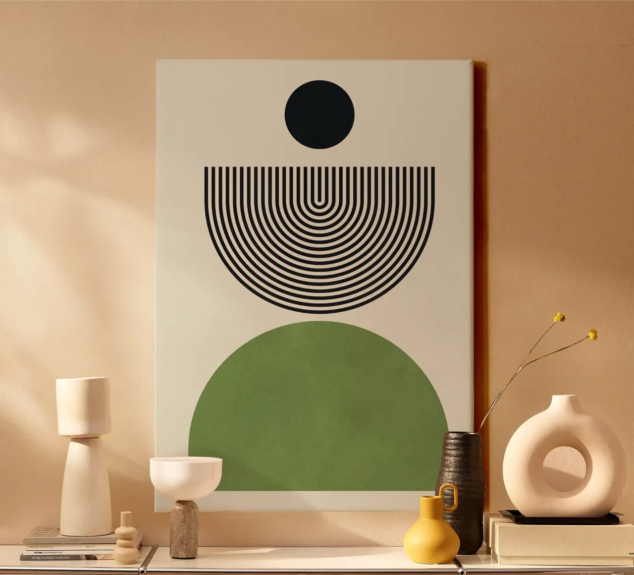 semi-circle canvas by Ron Bale