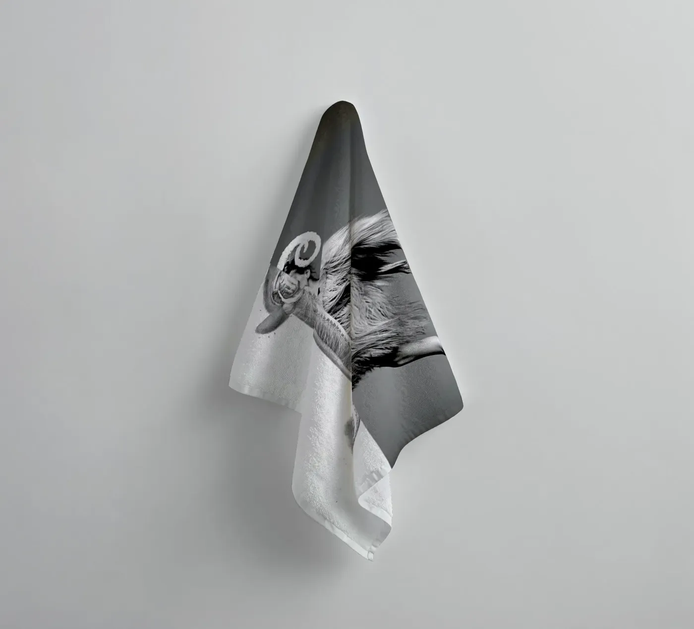 Monkey Lady towel by Taher Mhamdi