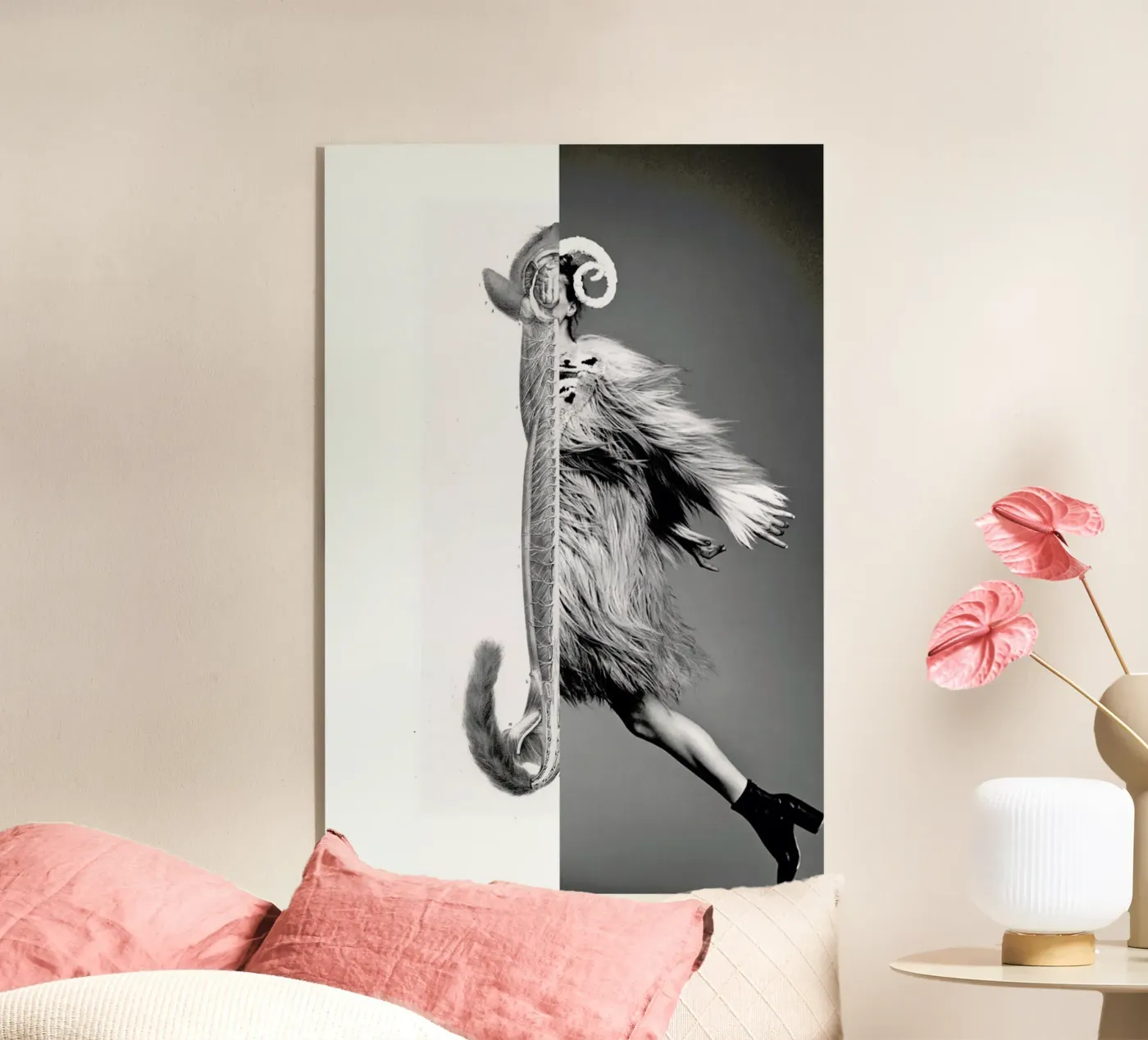 Monkey Lady acrylic glass by Taher Mhamdi