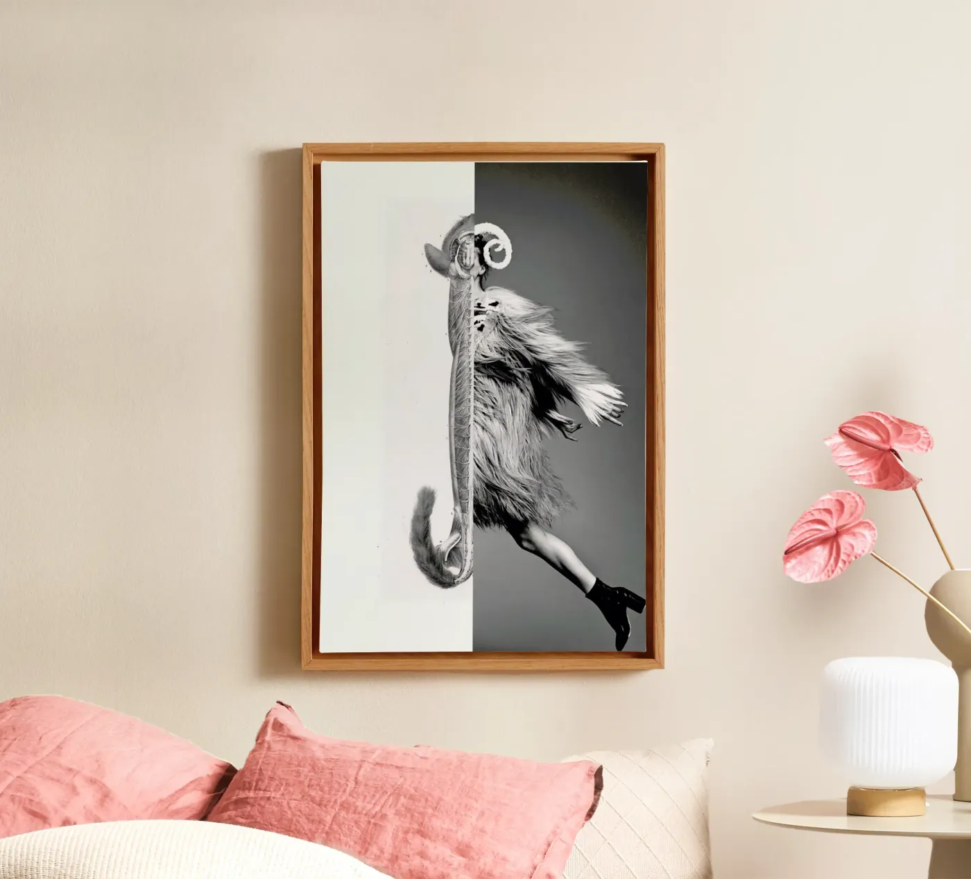 Monkey Lady canvas by Taher Mhamdi