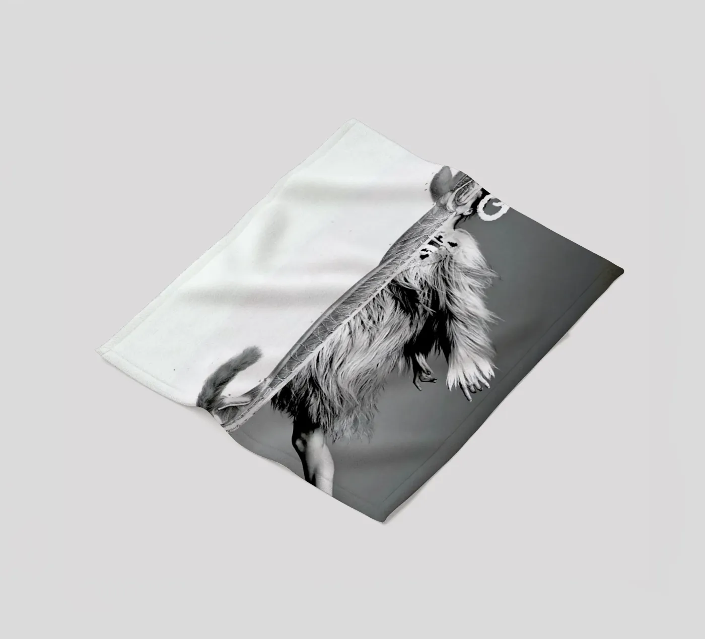 Monkey Lady fleece blanket by Taher Mhamdi