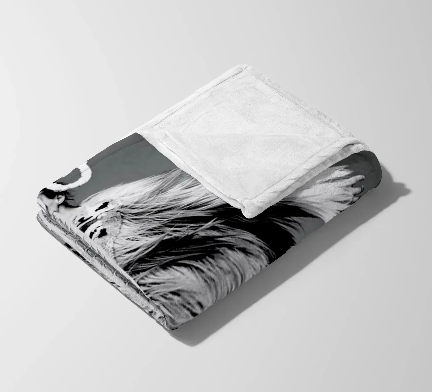 Monkey Lady fleece blanket by Taher Mhamdi