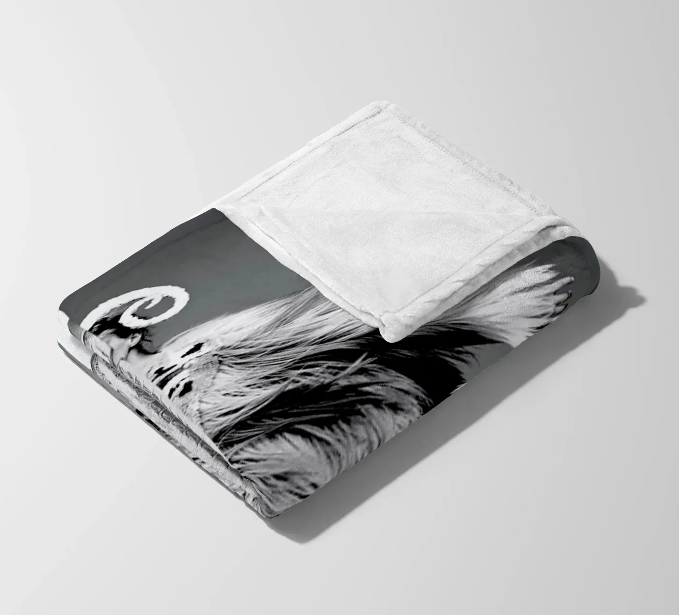 Monkey Lady fleece blanket by Taher Mhamdi