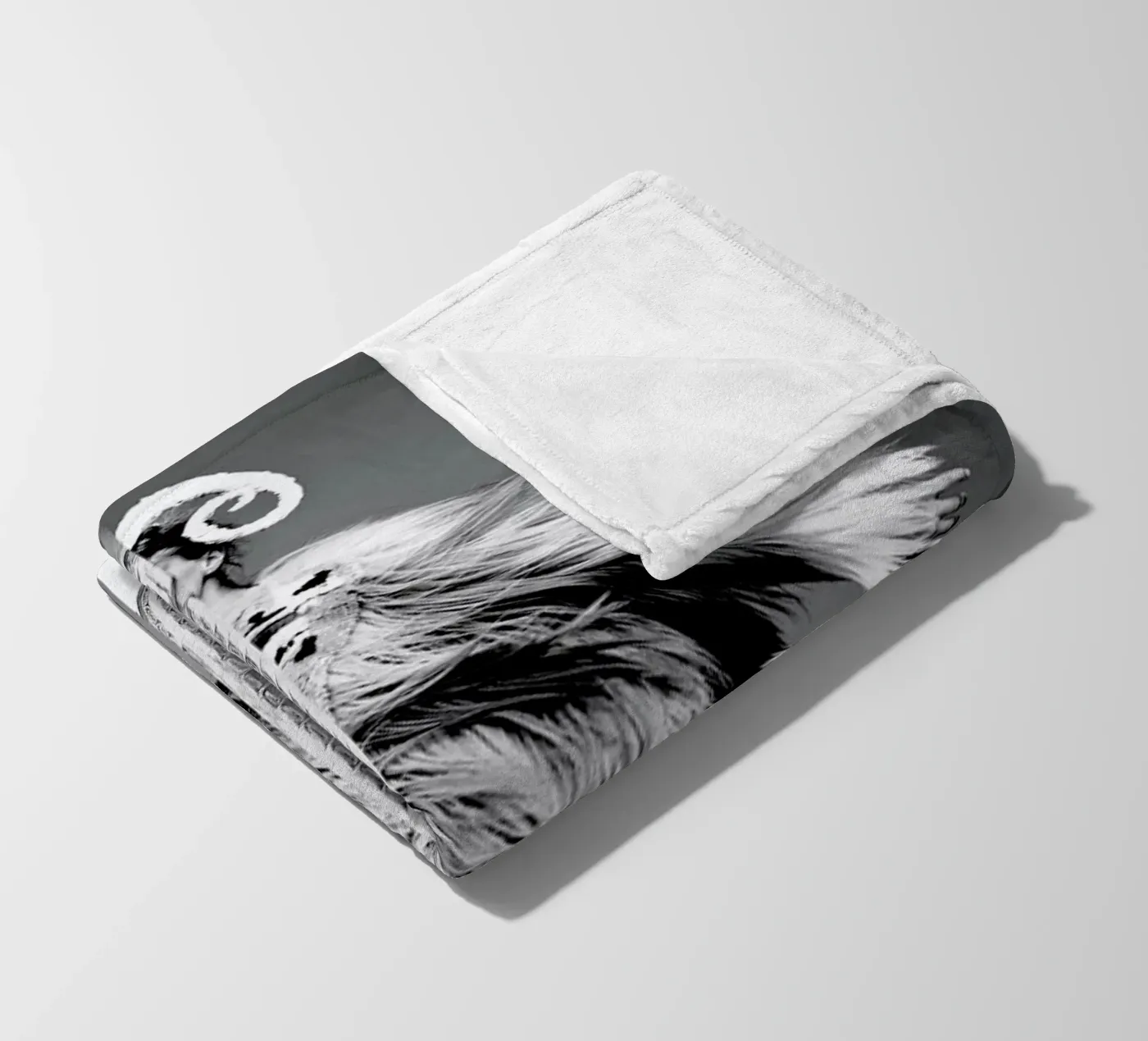 Monkey Lady fleece blanket by Taher Mhamdi