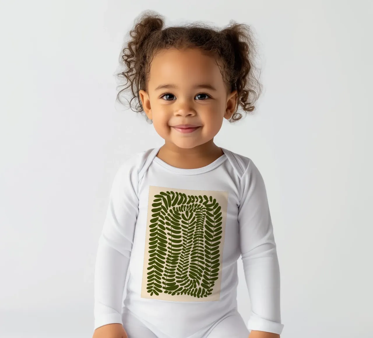 Festoon of Fern long-sleeve baby romper by Pure