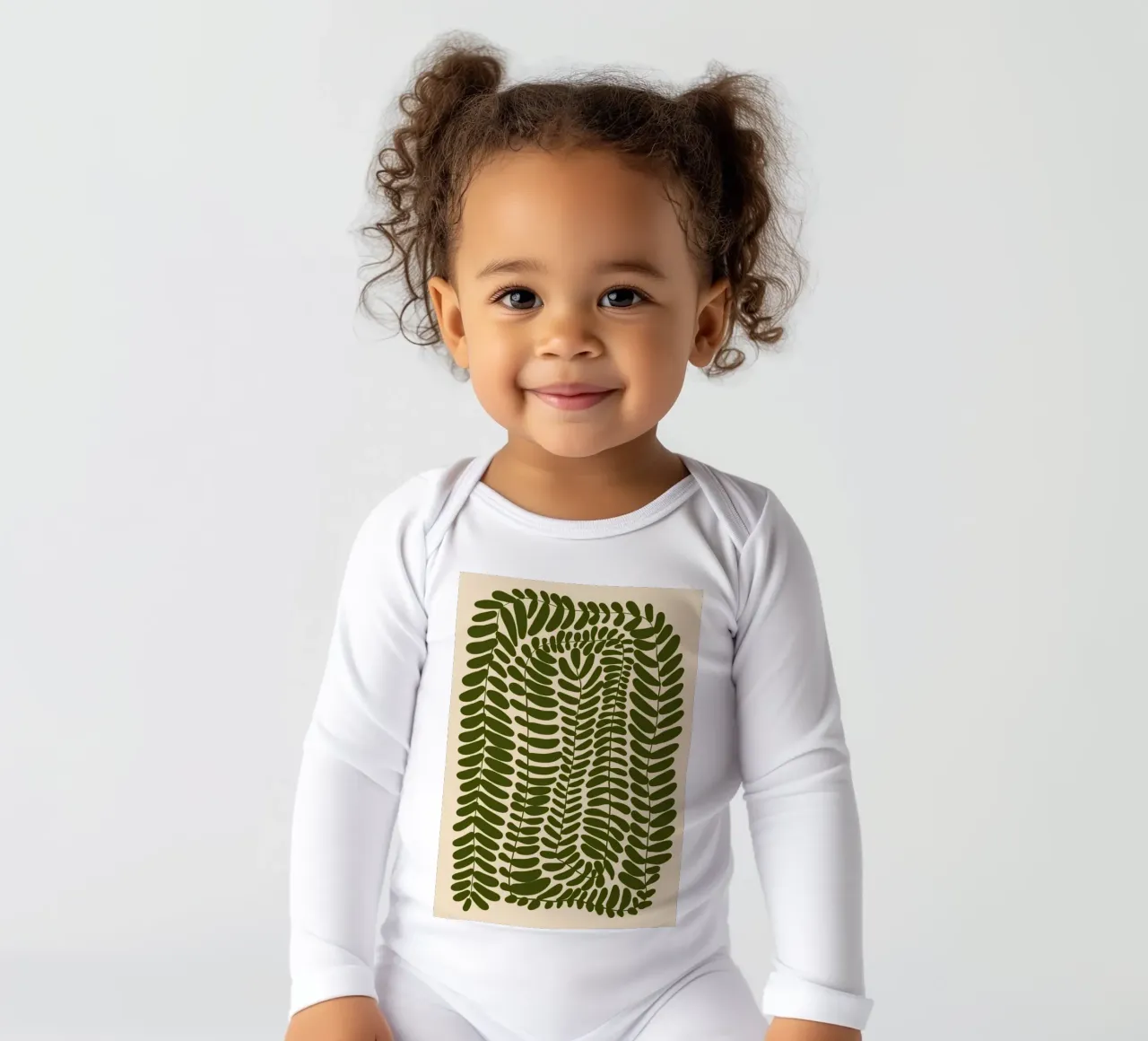 Festoon of Fern long-sleeve baby romper by Pure