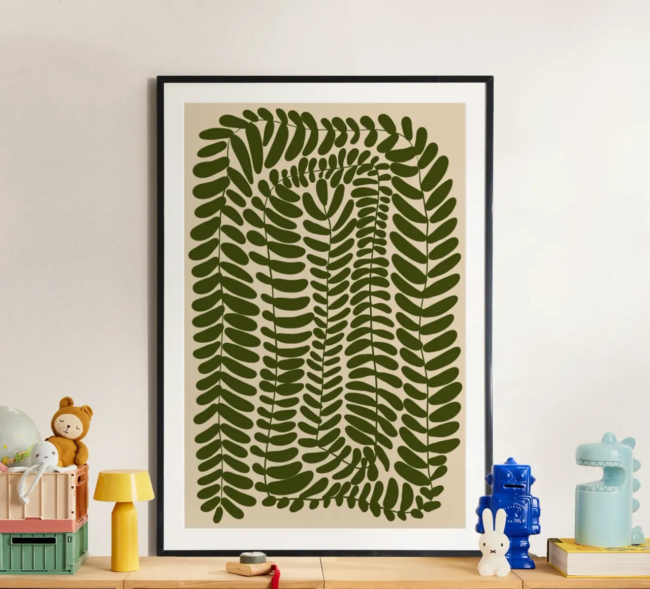 Festoon of Fern poster with aluminum frame by Pure