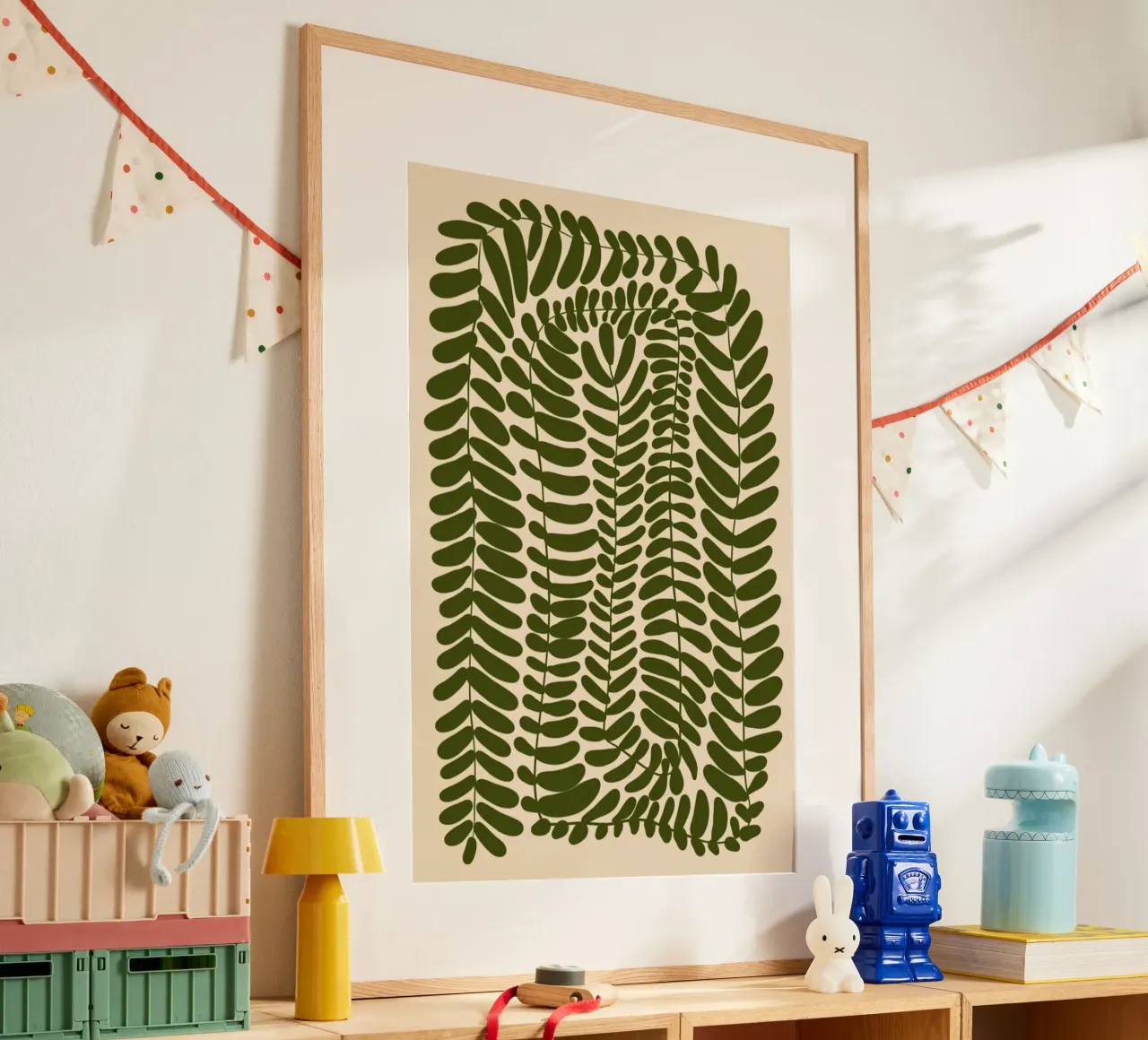 Festoon of Fern poster with aluminum frame by Pure