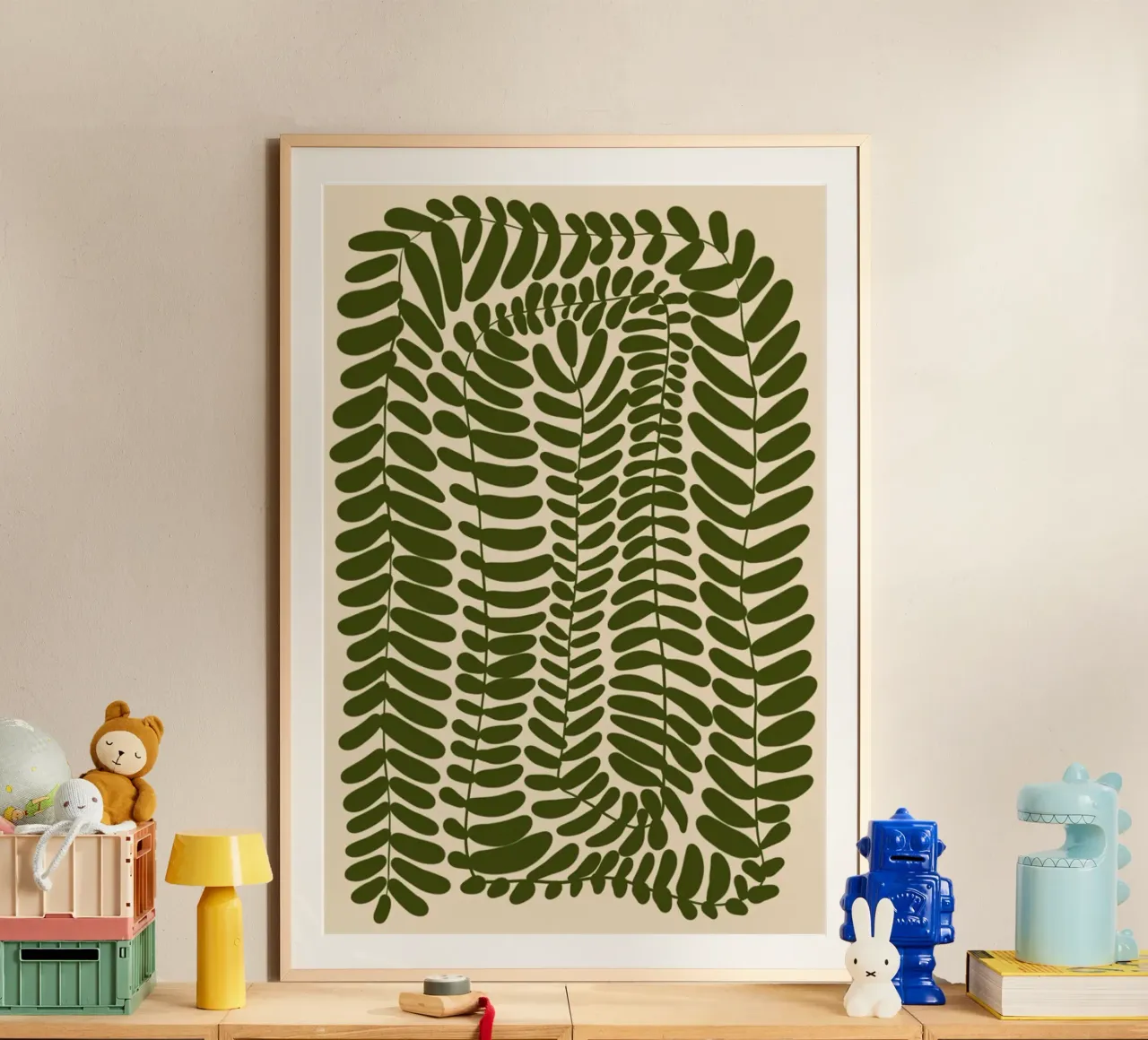 Festoon of Fern poster with aluminum frame by Pure