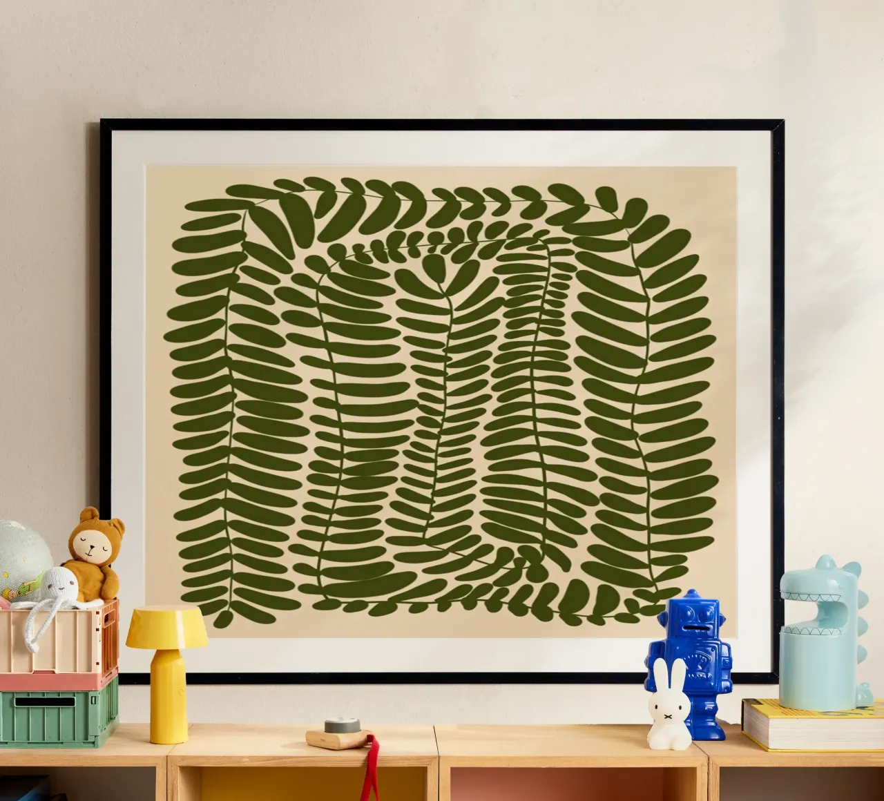 Festoon of Fern poster with aluminum frame by Pure
