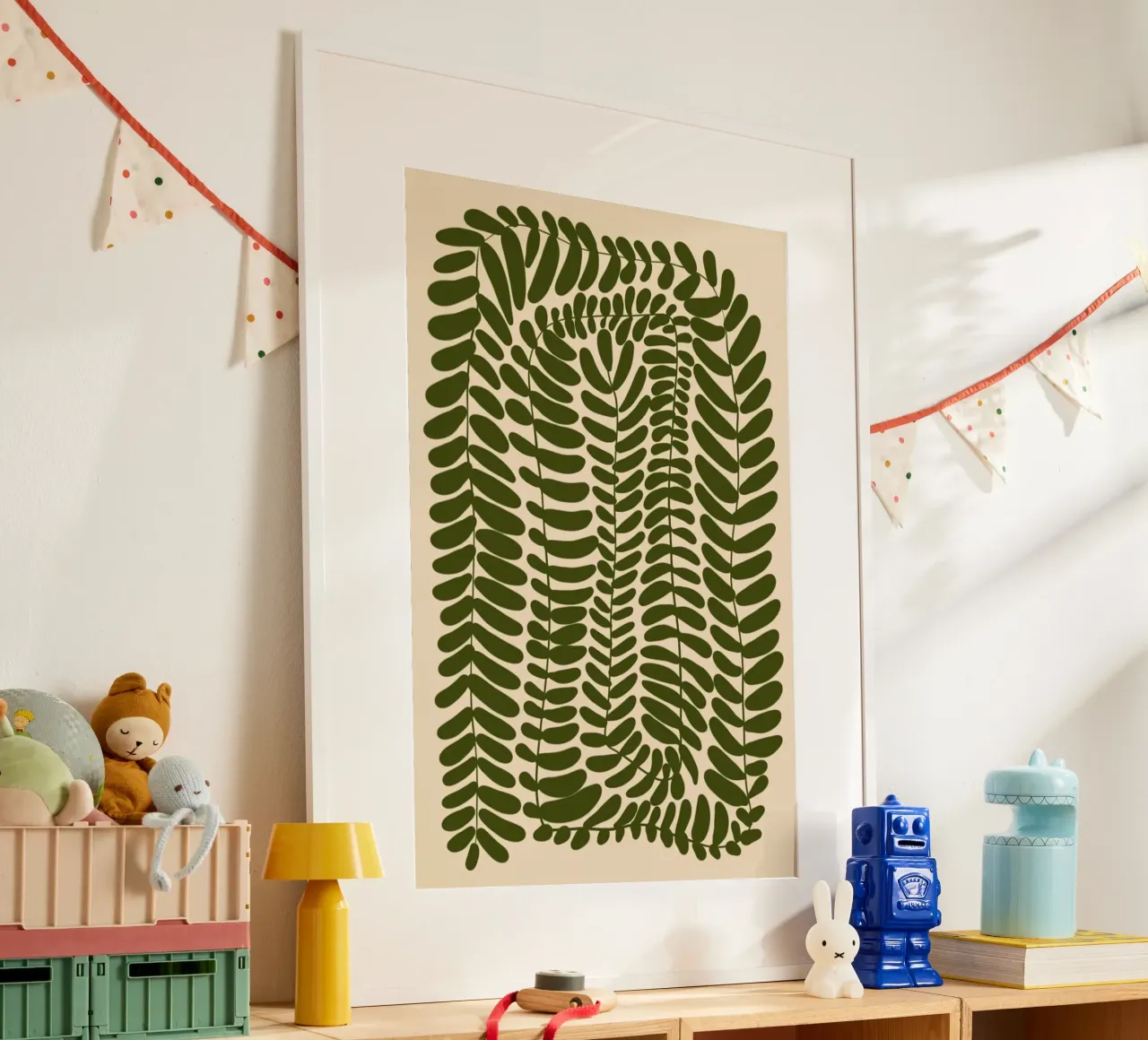 Festoon of Fern poster with aluminum frame by Pure