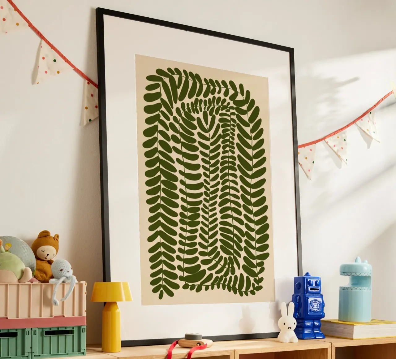 Festoon of Fern poster with aluminum frame by Pure