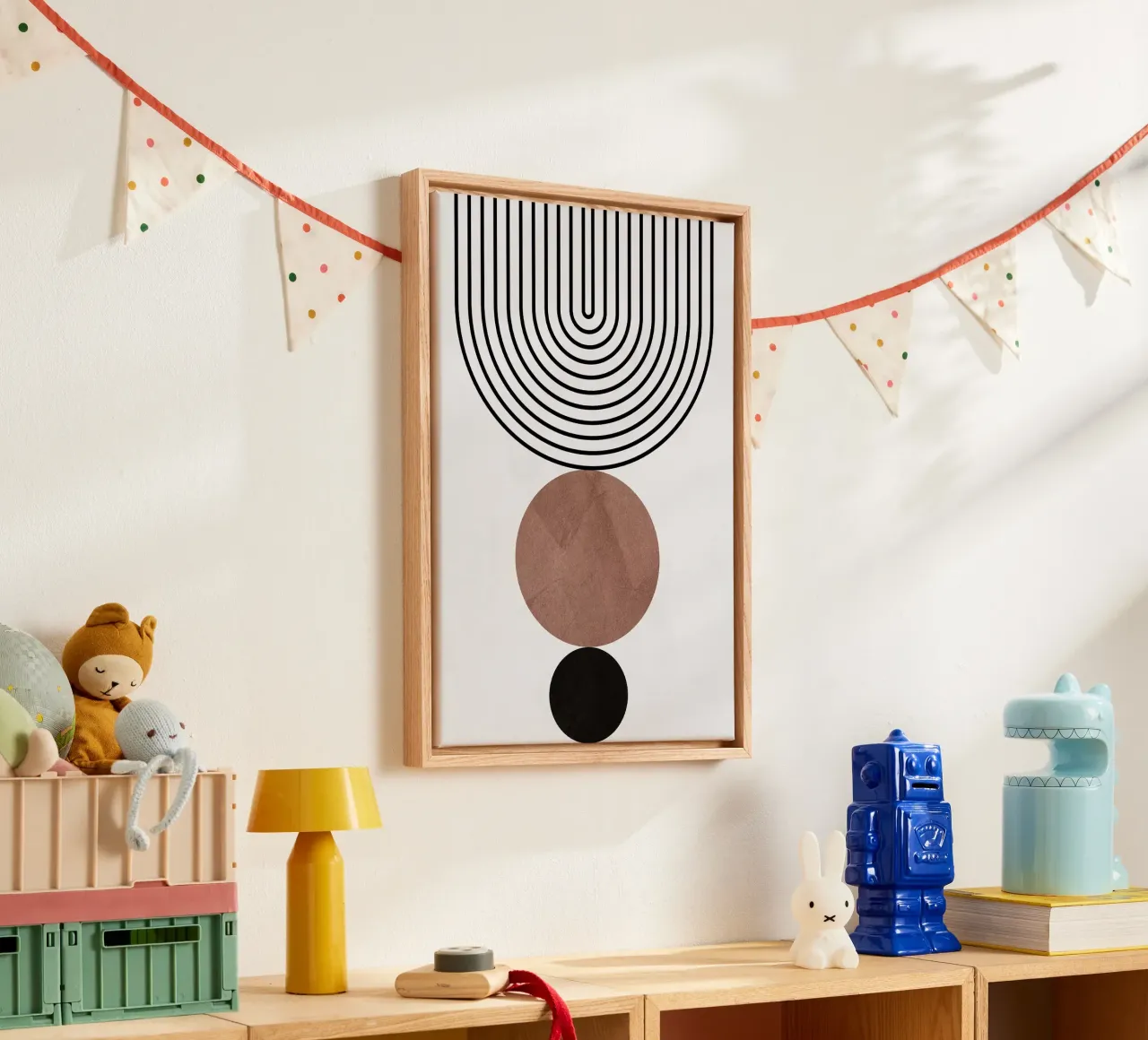 lines circles abstract shapes canvas by Ron Bale