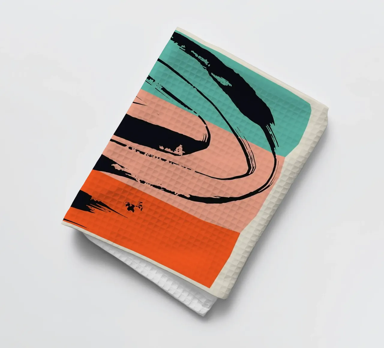 abstracte penseelstreken theedoek van Ron Bale
