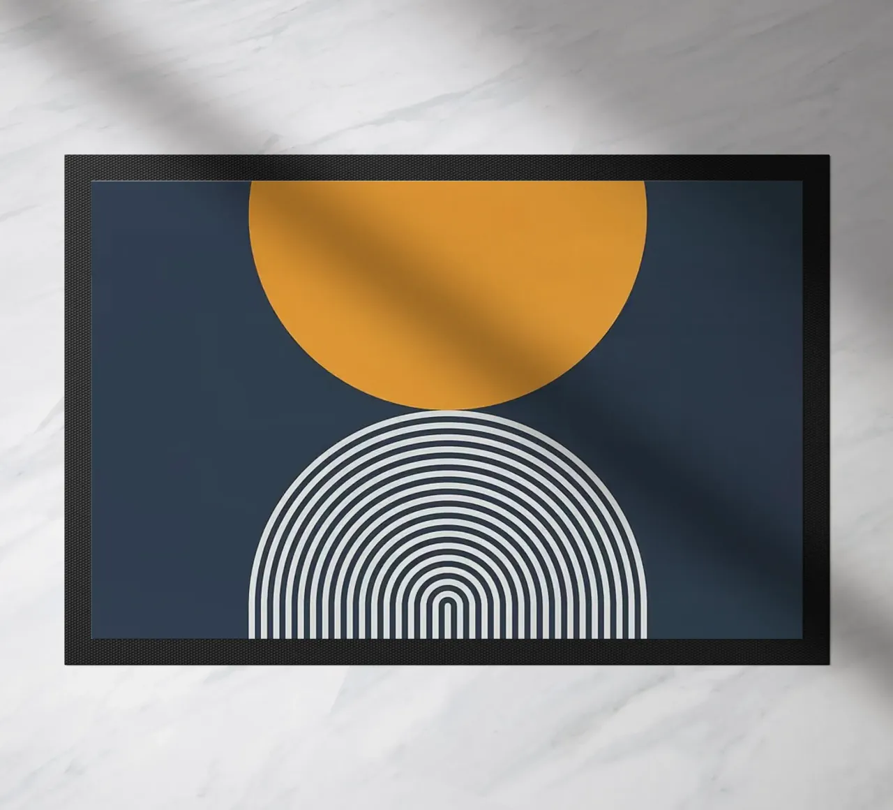 circle abstract shape doormat by Ron Bale