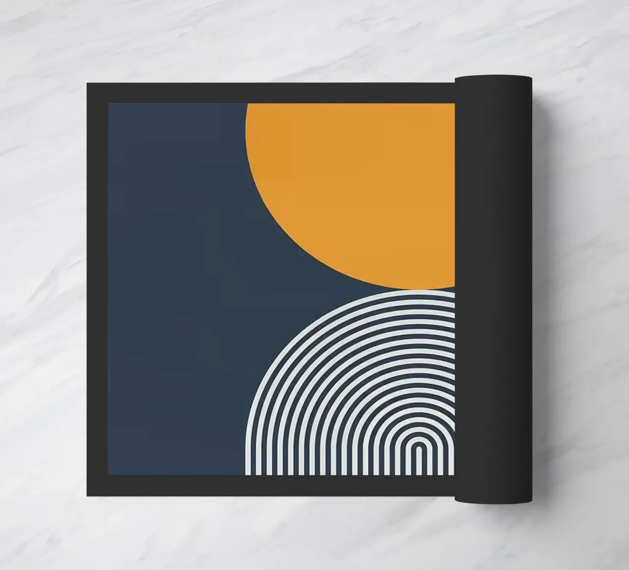 circle abstract shape doormat by Ron Bale